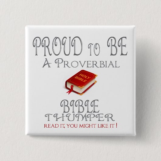 Proverbiële bijbelduim vierkante button 5,1 cm (Voorkant)