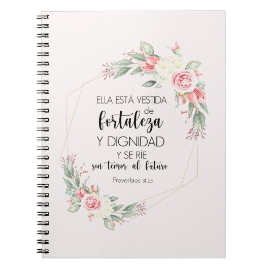 proverbios 31 25 Libreta con espiral Notitieboek (Voorkant)