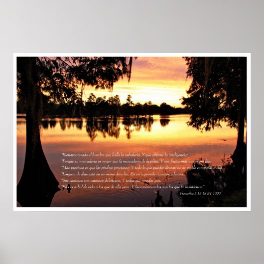 Proverbios 3: 13-18 con Arboles Poster (Voorkant)