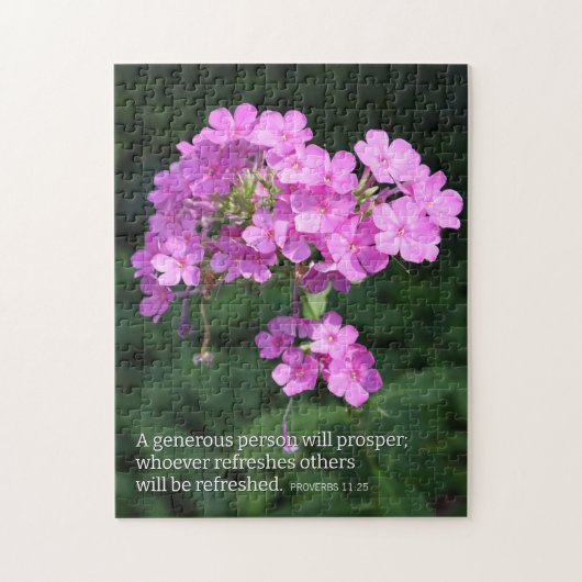 Proverbs 11:25 Pink Phlox Christian Legpuzzel (Verticaal)