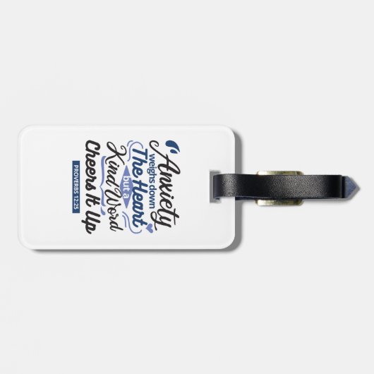 Proverbs 12:25 Bible Verse – Kind Word Art Bagagelabel (Achterkant horizontaal)