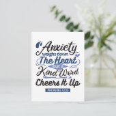Proverbs 12:25 Bible Verse – Kind Word Art Briefkaart (Staand voorkant)