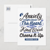 Proverbs 12:25 Bible Verse – Kind Word Art Briefkaart (Voorkant / Achterkant)
