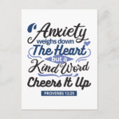 Proverbs 12:25 Bible Verse – Kind Word Art Briefkaart (Voorkant)