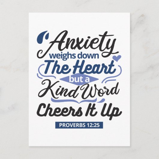 Proverbs 12:25 Bible Verse – Kind Word Art Briefkaart (Voorkant)