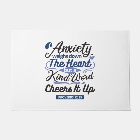 Proverbs 12:25 Bible Verse – Kind Word Art Deurmat (Voorkant)