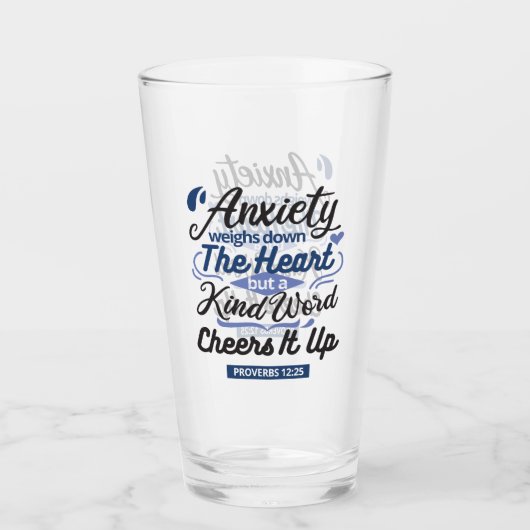 Proverbs 12:25 Bible Verse – Kind Word Art Glas (Voorkant)