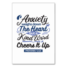 Proverbs 12:25 Bible Verse – Kind Word Art Kaart