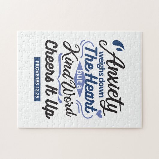 Proverbs 12:25 Bible Verse – Kind Word Art Legpuzzel (Horizontaal)