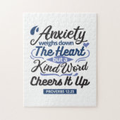 Proverbs 12:25 Bible Verse – Kind Word Art Legpuzzel (Verticaal)