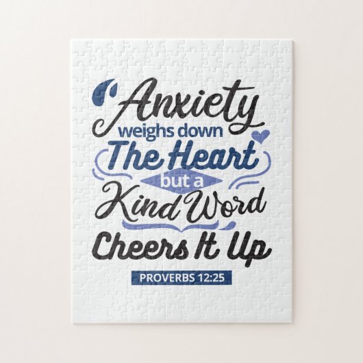 Proverbs 12:25 Bible Verse – Kind Word Art Legpuzzel (Verticaal)