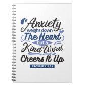 Proverbs 12:25 Bible Verse – Kind Word Art Notitieboek (Voorkant)