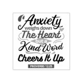 Proverbs 12:25 Bible Verse – Kind Word Art Rubberstempel (Afrduk)