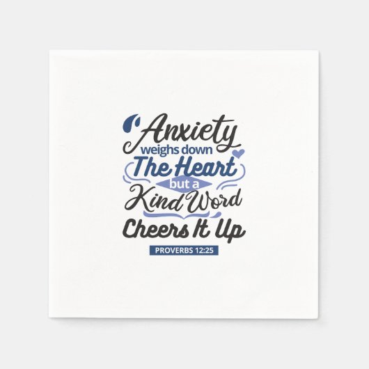 Proverbs 12:25 Bible Verse – Kind Word Art Servet (Voorkant)