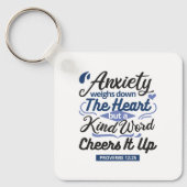 Proverbs 12:25 Bible Verse – Kind Word Art Sleutelhanger (Voorkant)