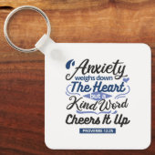 Proverbs 12:25 Bible Verse – Kind Word Art Sleutelhanger (Voorkant)