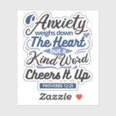 Proverbs 12:25 Bible Verse – Kind Word Art Sticker (Vel)