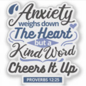 Proverbs 12:25 Bible Verse – Kind Word Art Sticker (Voorkant)