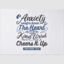 Proverbs 12:25 Bible Verse – Kind Word Art Tissuepapier