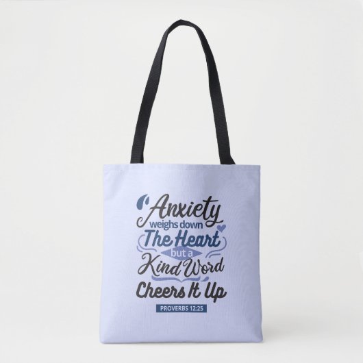 Proverbs 12:25 Bible Verse – Kind Word Art Tote Bag (Voorkant)