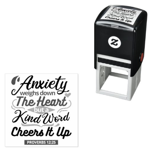Proverbs 12:25 Bible Verse – Kind Word Art Zelfinktende Stempel (In situ)