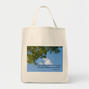 Proverbs 13:12 Hope deferred maakt het hart ziek Tote Bag