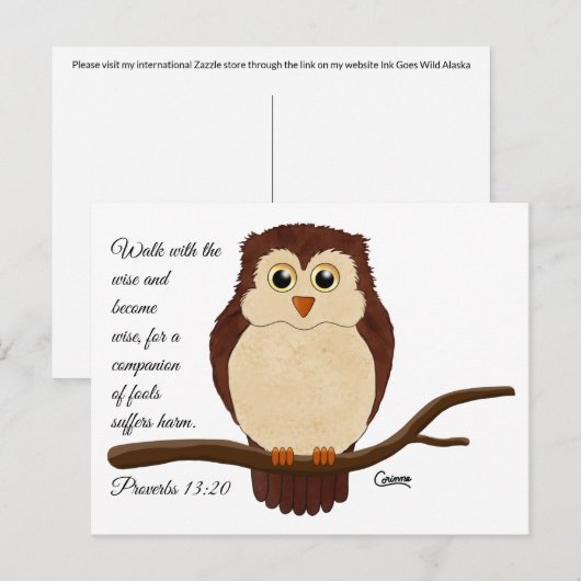 Proverbs 13:20 - Briefkaart (Voorkant / Achterkant)