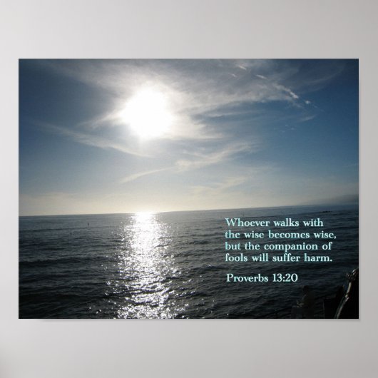 Proverbs 13:20 Sunset Poster (Voorkant)