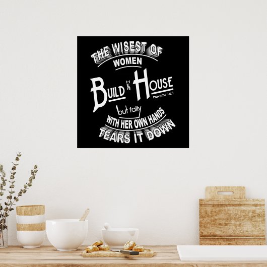 Proverbs 14:1-Poster Poster (Keuken)