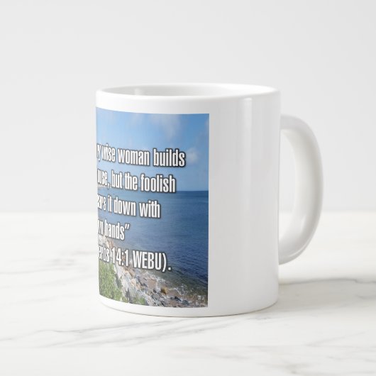 Proverbs 14:1 WEBU Mug Grote Koffiekop (Voorkant rechts)