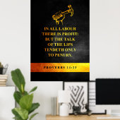 Proverbs 14:23 Bijbelversie Poster (Thuiskantoor)