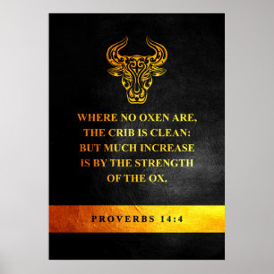 Proverbs 14:4 Bijbelversie Poster