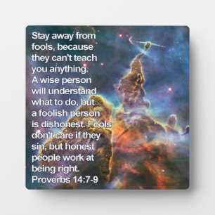 Proverbs 14:7-9 fotoplaat