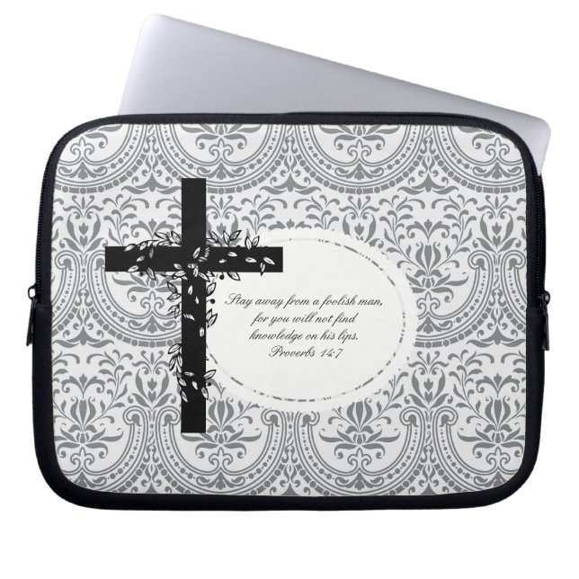 Proverbs 14:7 Laptop- of Netbook Carrier-Sleeve Laptop Sleeve (Voorkant)