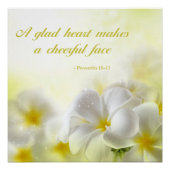 Proverbs 15:13 | Bijbelprijsopgave | Gele Floral Poster (Voorkant)