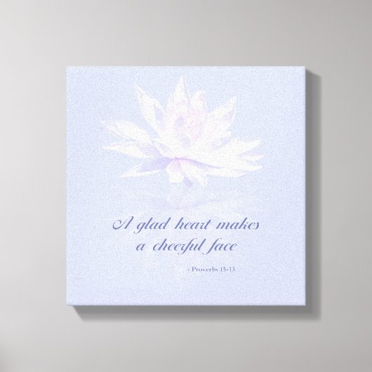 Proverbs 15:13 | Bijbelse versie | Lavender Water  Canvas Afdruk (Voorkant)