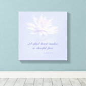 Proverbs 15:13 | Bijbelse versie | Lavender Water  Canvas Afdruk (Insitu (Houten vloer))