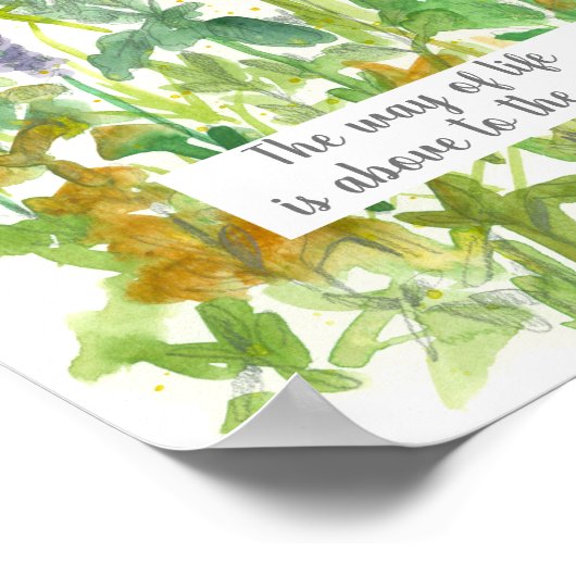 Proverbs 15:24 Bijbel handschrift Verse papaver Co Poster (Hoek)