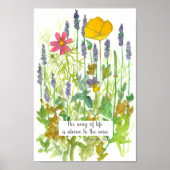 Proverbs 15:24 Bijbel handschrift Verse papaver Co Poster (Voorkant)