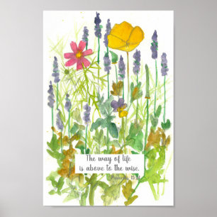 Proverbs 15:24 Bijbel handschrift Verse papaver Co Poster