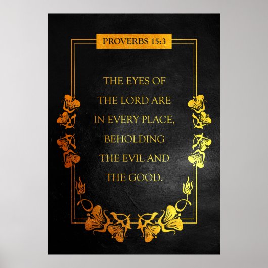 Proverbs 15:3 Bijbelversie Poster (Voorkant)