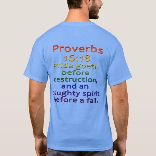 Proverbs 16:18 improved t-shirt (Achterkant)