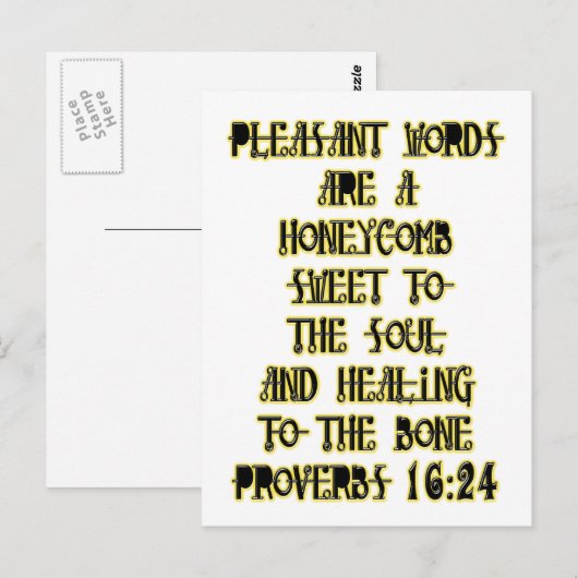 Proverbs 16:24 briefkaart (Voorkant / Achterkant)