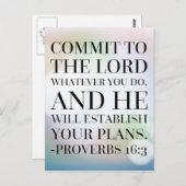 Proverbs 16:3 Bijbelcitaat Briefkaart (Voorkant / Achterkant)