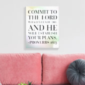 Proverbs 16:3 Bijbelcitaat Canvas Afdruk (Insitu (Woonkamer))