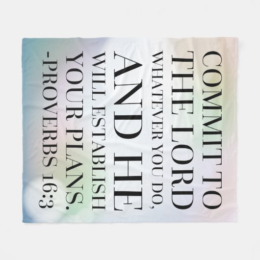 Proverbs 16:3 Bijbelcitaat Fleece Deken (Voorkant (Horizontaal))