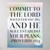 Proverbs 16:3 Bijbelcitaat Poster (Voorkant)