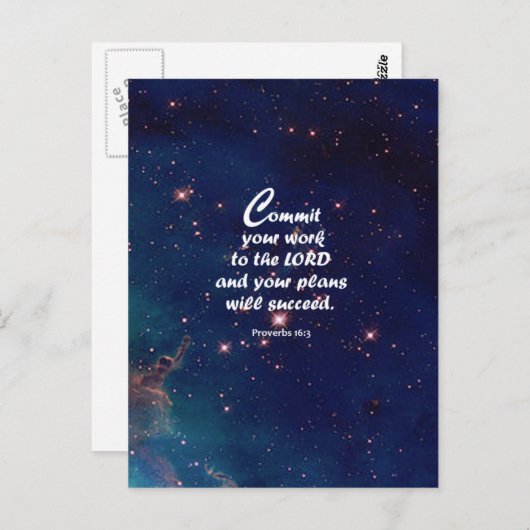 Proverbs 16:3 briefkaart (Voorkant / Achterkant)