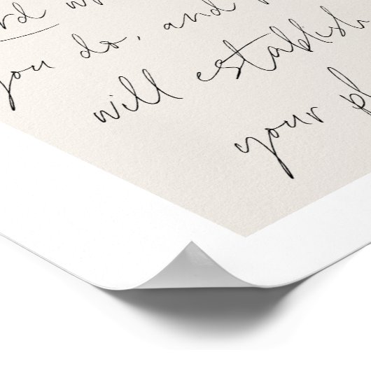 Proverbs 16:3 Minimale Boho Beige Arch Script Poster (Hoek)