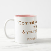 Proverbs 16:3 tweekleurige koffiemok (Links)